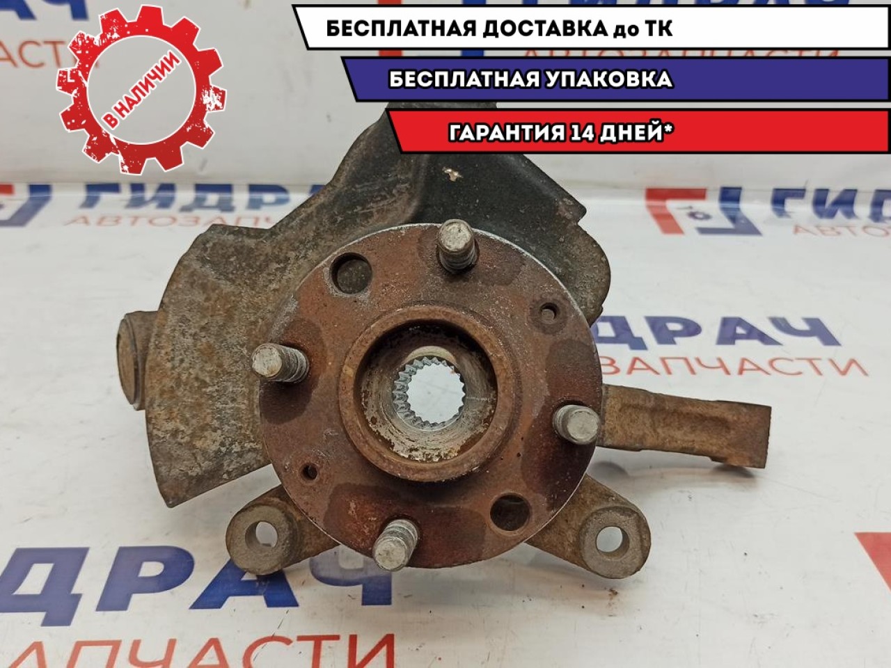 Кулак поворотный передний правый Chevrolet Aveo 96459243. Без ABS.